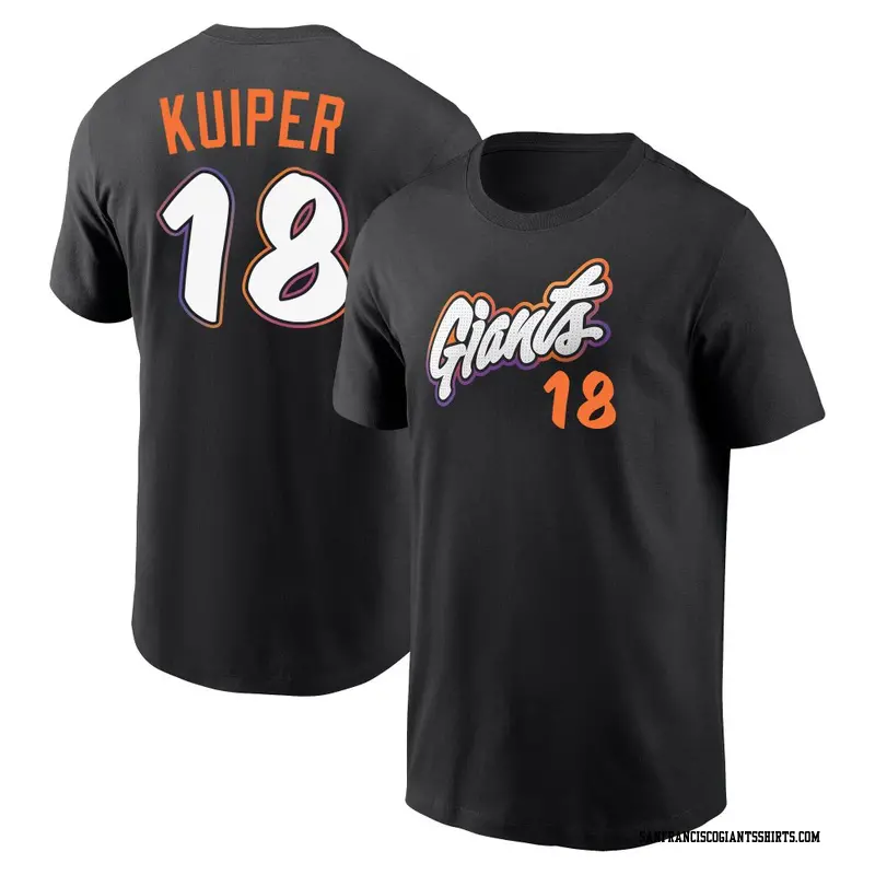 Men's San Francisco Giants ＃18 Duane Kuiper Black 2025 City Connect Fuse Name & Number T-Shirt
