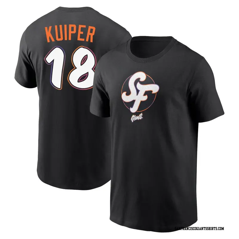 Men's San Francisco Giants ＃18 Duane Kuiper Black 2025 City Connect Name & Number T-Shirt