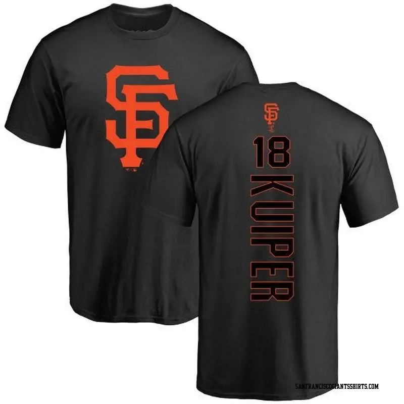 Men's San Francisco Giants ＃18 Duane Kuiper Black Backer T-Shirt
