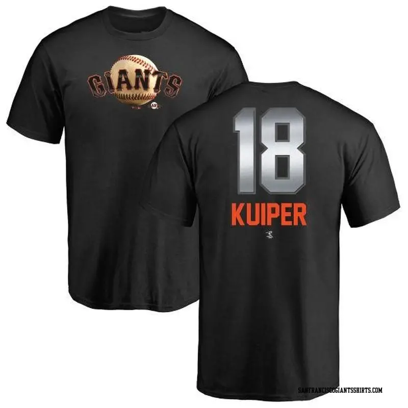 Men's San Francisco Giants ＃18 Duane Kuiper Black Branded Midnight Mascot T-Shirt