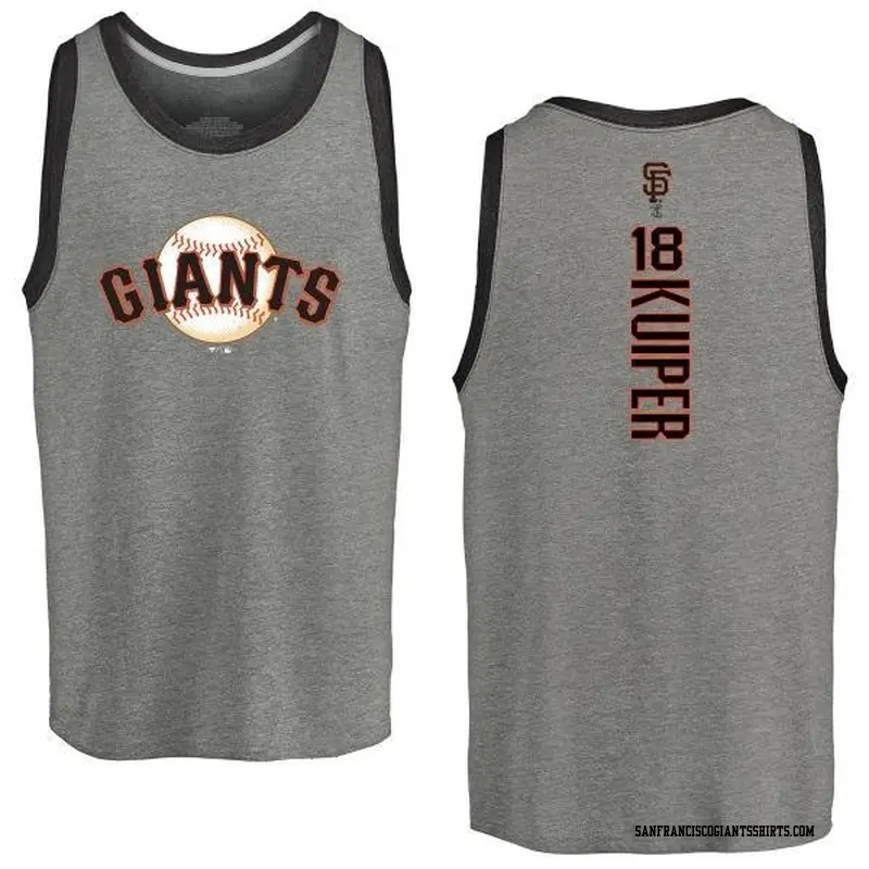 Men's San Francisco Giants ＃18 Duane Kuiper Gray Branded Backer Tank Heathered