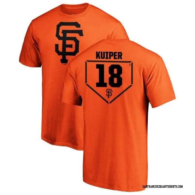 Men's San Francisco Giants ＃18 Duane Kuiper Orange Branded RBI T-Shirt