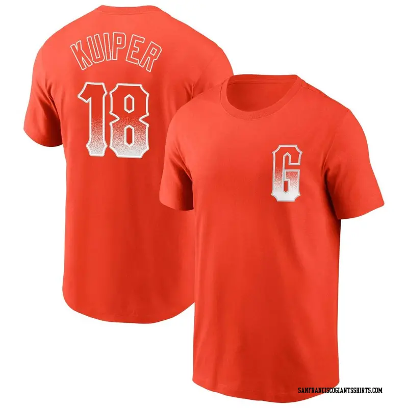 Men's San Francisco Giants ＃18 Duane Kuiper Orange City Connect Name & Number T-Shirt