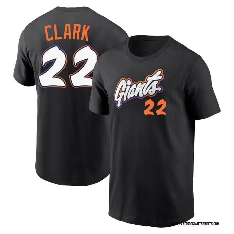 Men's San Francisco Giants ＃22 Will Clark Black 2025 City Connect Fuse Name & Number T-Shirt