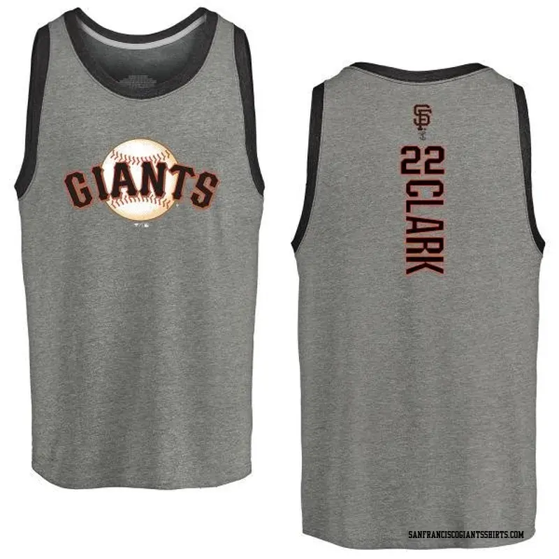 Men's San Francisco Giants ＃22 Will Clark Gray Branded Backer Tank Heathered