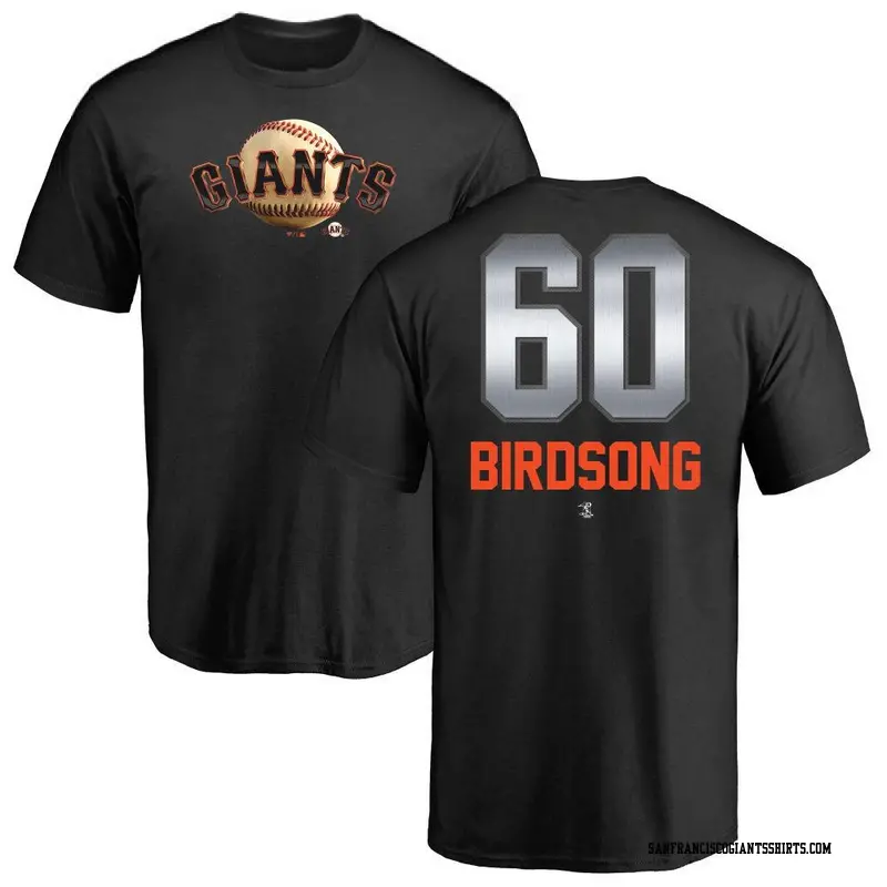 Men's San Francisco Giants ＃60 Hayden Birdsong Black Midnight Mascot T-Shirt
