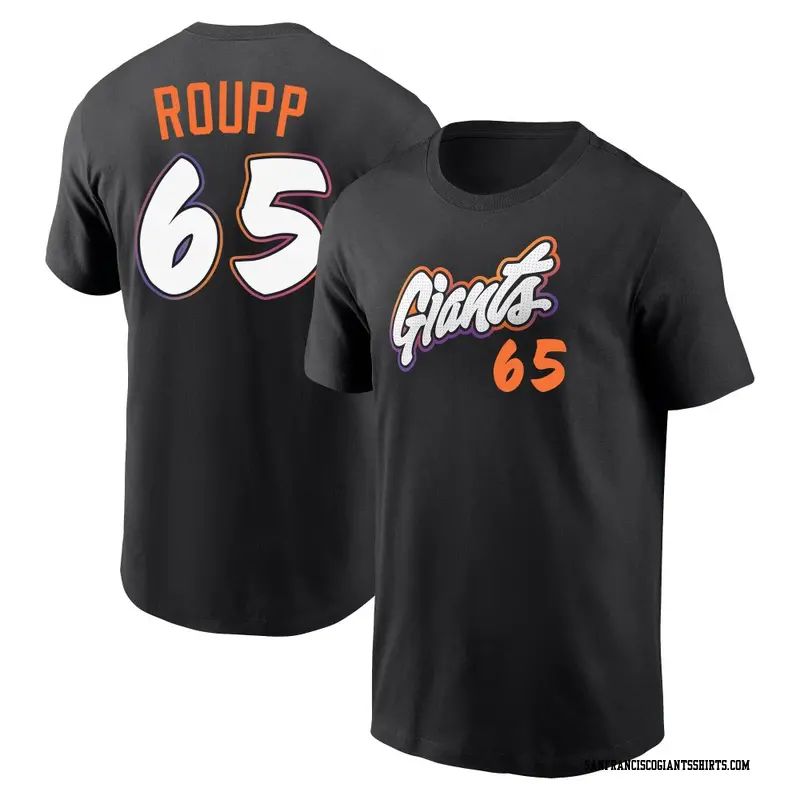 Men's San Francisco Giants ＃65 Landen Roupp Black 2025 City Connect Fuse Name & Number T-Shirt