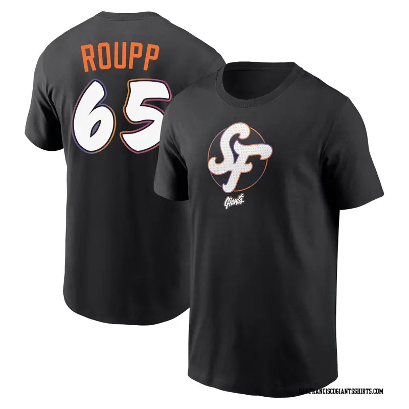 Men's San Francisco Giants ＃65 Landen Roupp Black 2025 City Connect Name & Number T-Shirt