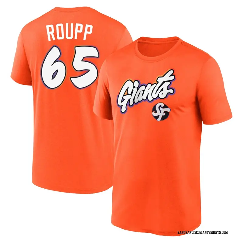 Men's San Francisco Giants ＃65 Landen Roupp Orange 2025 City Connect Performance Name & Number T-Shirt