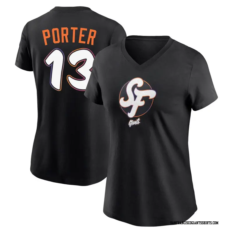 Women's San Francisco Giants ＃13 Logan Porter Black 2025 City Connect Name & Number T-Shirt