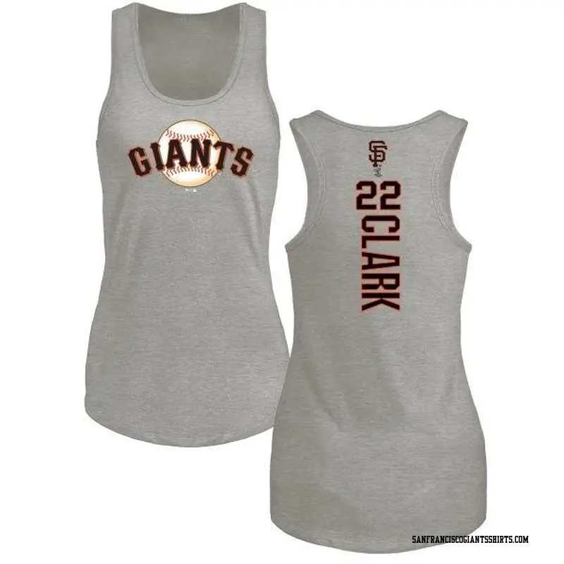 Women's San Francisco Giants ＃22 Will Clark Ash Branded Backer Tank Top