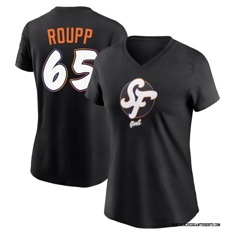 Women's San Francisco Giants ＃65 Landen Roupp Black 2025 City Connect Name & Number T-Shirt