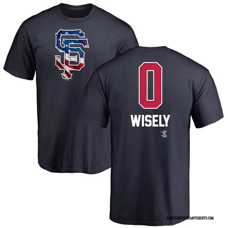 Youth San Francisco Giants ＃0 Brett Wisely Navy Name and Number Banner Wave T-Shirt